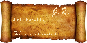 Jádi Rozália névjegykártya